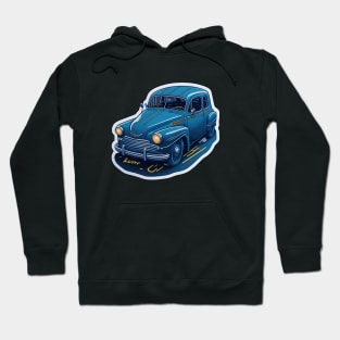 sticker style blue car Hoodie